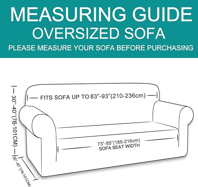 U-NICE HOME Stretch Couch Cover Sofa Cover Sofa Slipcover Furniture Protector for 4 Cushion Couch Sofa Pet Friendly(Oversized Sofa, Camel)