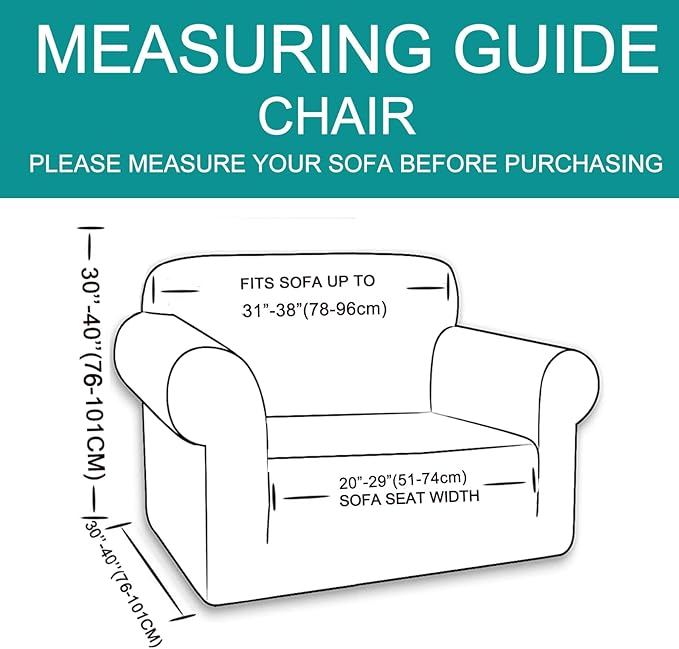U-NICE HOME Recliner Chair Covers Stretch Couch Cover Sofa Cover Sofa Slipcover Furniture Protector for Chair Cover Pet Friendly(Armchair, Dark Grey)