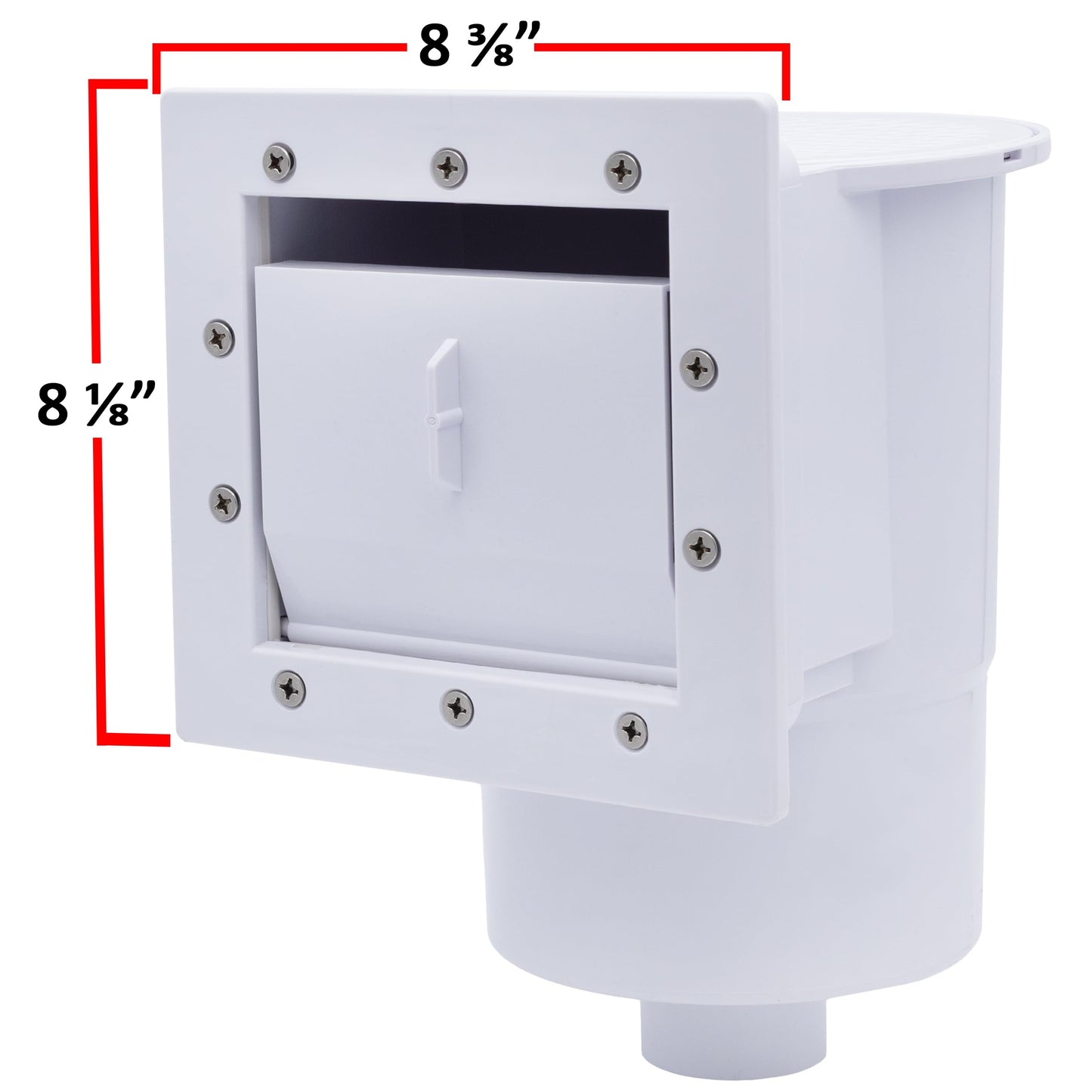Rx Clear Heavy Duty Standard Complete Thru-Wall Skimmer Kit for Above-Ground Swimming Pool | Made of Non-Corrosive Abs Plastic | Chemical Resistant | White