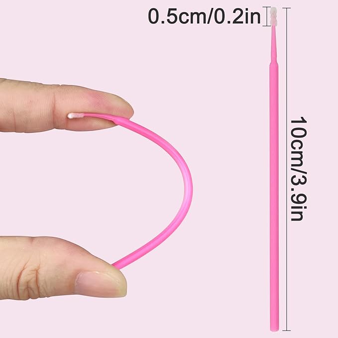 Eyxformula 500 Pcs Micro Brushes for Eyelash Extensions, Disposable Micro Applicators for Makeup, Nail Art & Cleaning, Lint-Free Microswabs for Eye Lash Serum Application, Lip & Mascara Wands