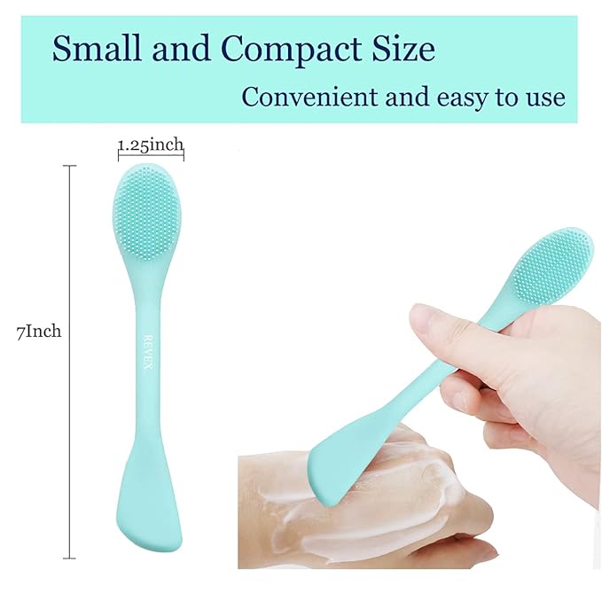 REVEX Silicone Face Mask Applicator,Face Scrubber,Exfoliating Pore Scrubber,2Pcs Pore Cleaning Brush,Facial Cleansing Brushes,Face Brush for Women Men.(Orange+ Blue)