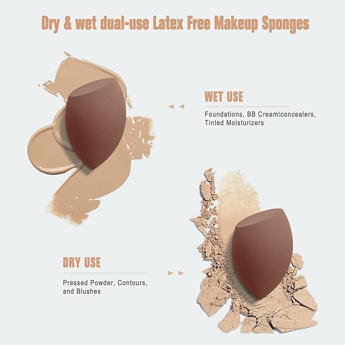 FERYES Makeup Sponge Holder with Makeup SpongeÃ¢ÂÂ Eco-Friendly Silicone Beauty Make Up Blender Case and Dry & Wet Use Foundation Sponge for Travel