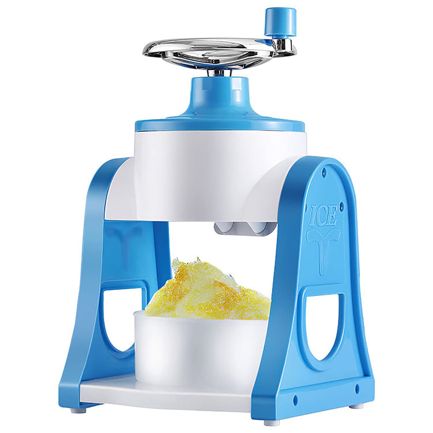 PAILON Mini Manual Ice Crusher, Household Hand Crank Ice Shaver Machine, Portable Ice Shaver and Snow Cone Machine, for Snow Cone, Slush, Shaved Ice