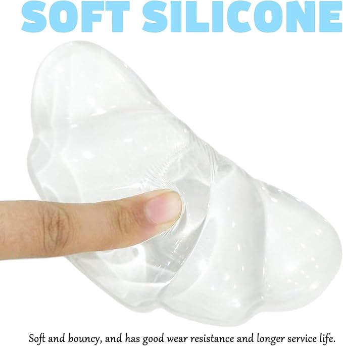 Gel Wrist Rest for Keyboard and Mouse Transparent White Bread Elbow Pad Cushion Ergonomic Cute Clear Cool Croissant Mouse Wrist Pad Support Silicone Non-Slip Computer Gaming Home Office Hand Pillow