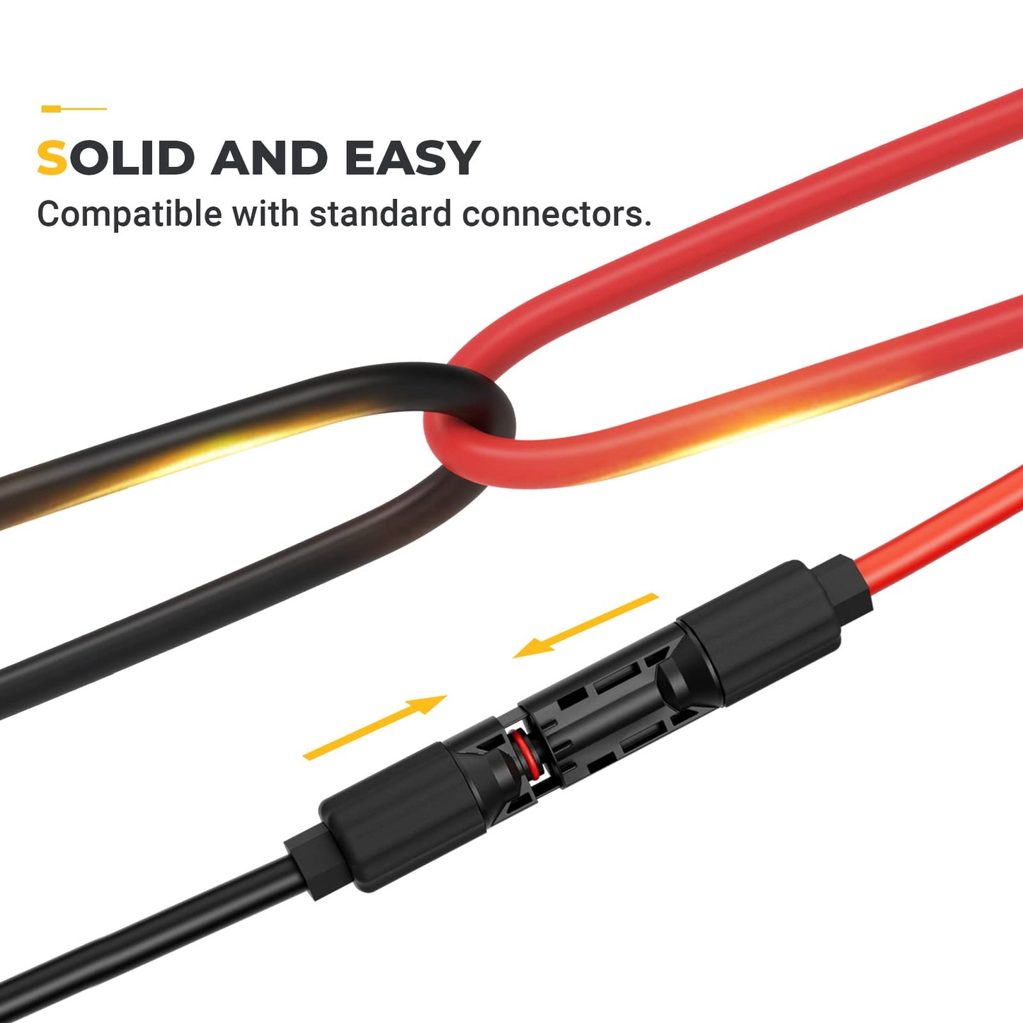 BougeRV 30 Feet 8AWG Solar Extension Cable with Female and Male Connector with Extra Pair of Connectors Solar Panel Adaptor Kit Tool (30FT Red + 30FT Black)