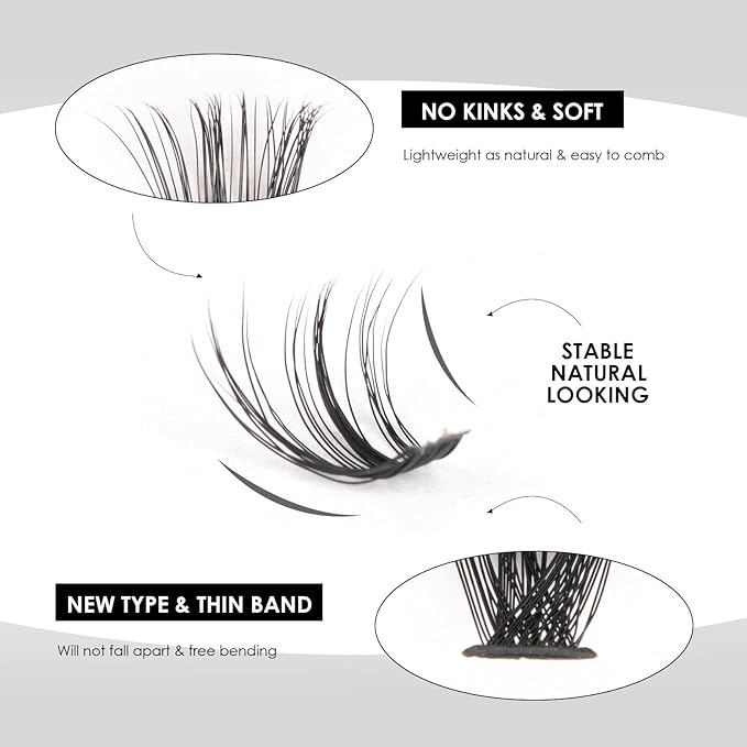 DIY Lash Extensions Kit 320pcs Individual Lashes Clusters 60D 80D Eyelash Extension Kit with Applicator and Lash Bond&Seal,Clusters Lash Glue Remover For False Eyelash Mix 10-16mm (60D+80D KIT)