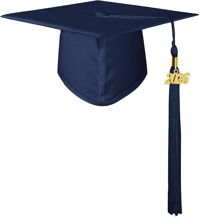 GraduationMall Matte Graduation Cap with 2026 Tassel for High School & Bachelor