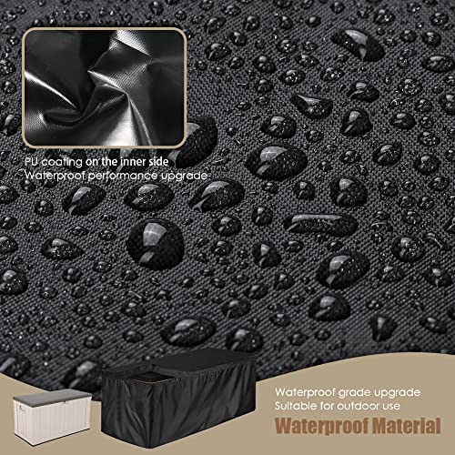 Deck Box Cover Waterproof Heavy Duty Patio Storage Box with Zipper Outdoor Ottoman Bench Cover Rectangular for Keter Suncast Lifetime Rain Snow Dust Resistant