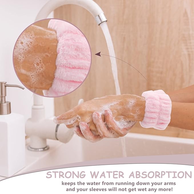 12PCS Microfiber Makeup Headbands and Wristbands Set for Women & Girls - Soft Elastic Bow Headbands with Highly Absorbent Wristbands for Face Washing, Shower, Skincare & Gifts