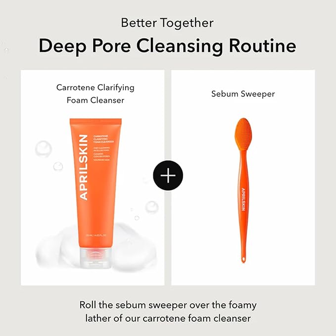 APRILSKIN Pore Cleansing Facial Silicone Brush | for Blackheads Removal & Face Scrubber | Gentle Exfoliation | Deep Pore Cleaning Massager | Pairs with Aprilskin's Carrotene Cleansing Balm