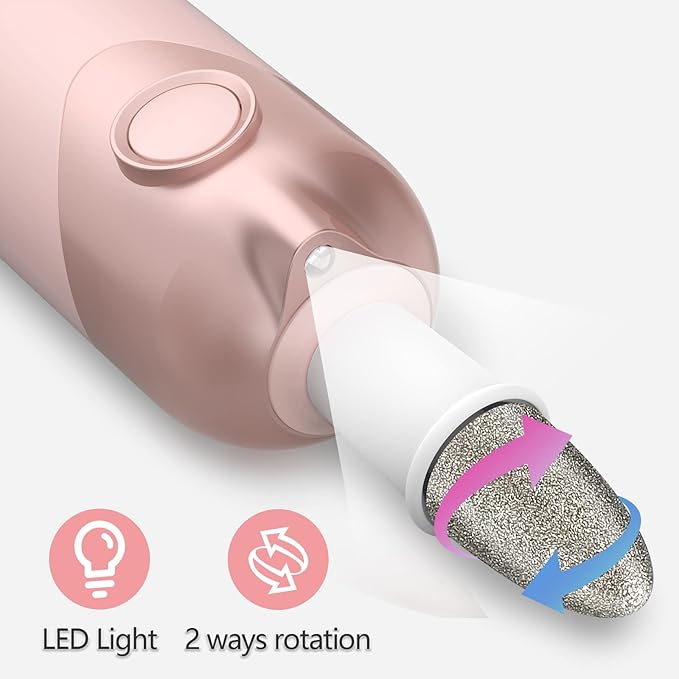Professional Manicure Pedicure Kit, Electric Nail File Set, Cordless Electric Nail Drill Machine, 5 Speeds Hand Foot Care Tool for Nail Grind Trim Polish (Pink)