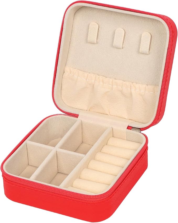 Travel Jewelry Case Small Jewelry Box Jewelry Organizer Storage Case Portable PU Leather Mini Jewelry Travel Case for Girls Womens Earring, Necklace, Rings,Bracelets