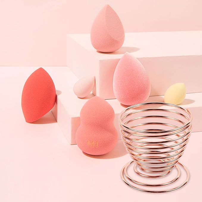 1 Pc Beauty Sponge Blender Holders Makeup Sponge Drying Stand Beauty Sponge Holder Storage Rack Egg Powder Puff Display Stand Sponge Storage, Rose Gold