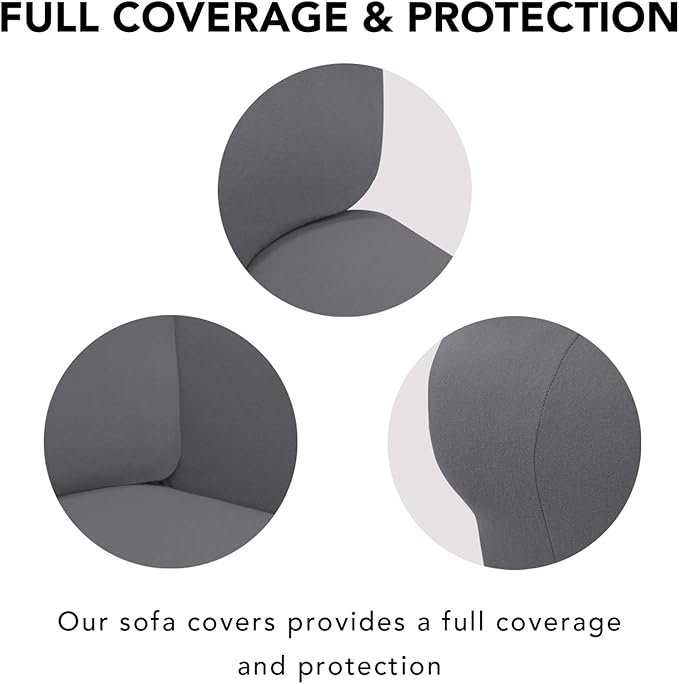 PureFit Super Stretch Chair Sofa Slipcover – Spandex Non Slip Soft Couch Sofa Cover, Washable Furniture Protector with Non Skid Foam and Elastic Bottom for Kids, Pets （Chair, Gray ）
