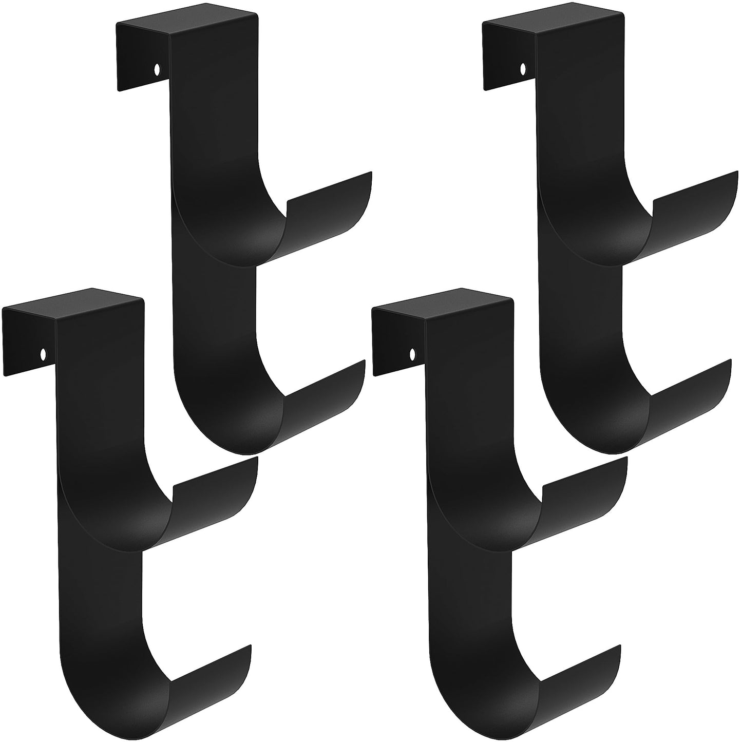 codree 4 Pcs Pool Fence Hooks for Pool Equipment, Black Heavy Duty Fence Hooks for Pool Poles, Slipe-on Fences Hanger for Pools Hose Pools Skimmer, Fit 3/4 Inch to 1-1/4 inch Railing