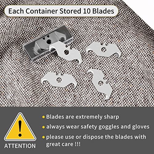 Hook Blades, 30 Pack Hooked Razor Blades, Utility Knife Blades, Box Cutter Blades, High Carbon Steel Standard Size Refill Blades, Heavy Duty SK5 Replacement Blades
