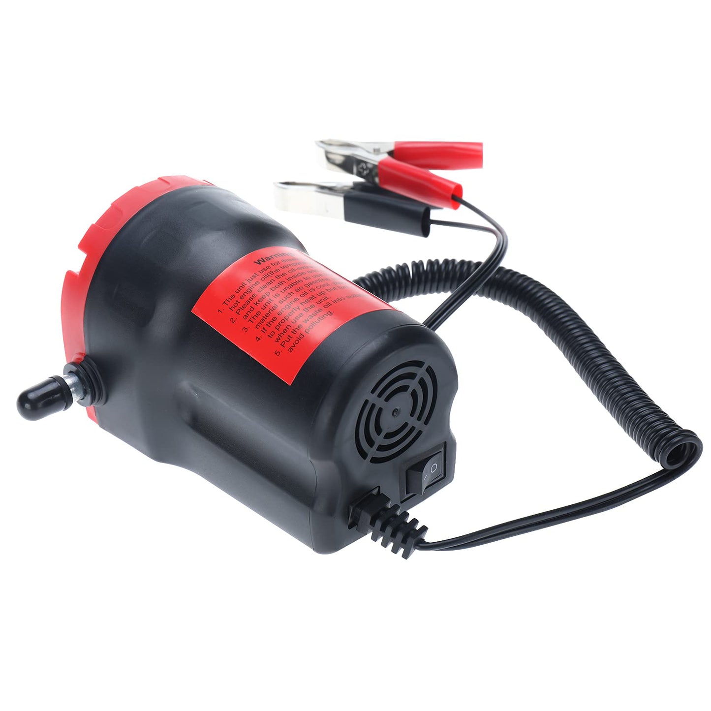 Amarine Made 12V 60W Oil Change Pump Extractor, Oil/Diesel Fluid Pump Extractor Scavenge Oil Change Pump Transfer Suction Transfer Pump with Tubes Truck Rv Boat ATV (Red)