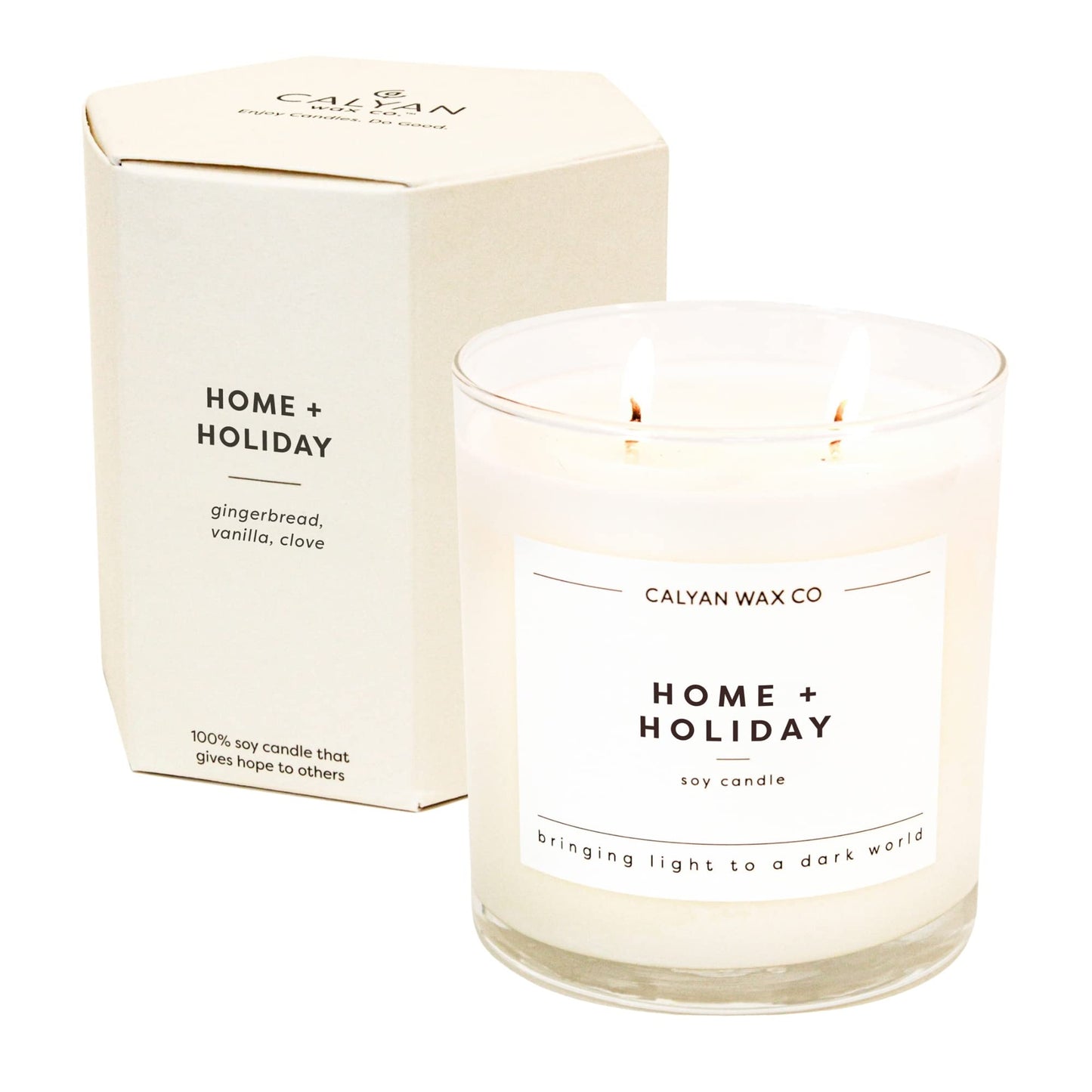 Calyan Wax Co. 2 Wick Candle, Home + Holiday Scented Candle, 37 Hour Burn Time, Aromatherapy Soy Candles, Non Toxic & Vegan Soy Wax, Glass Tumbler Scented Candles, 8.8oz
