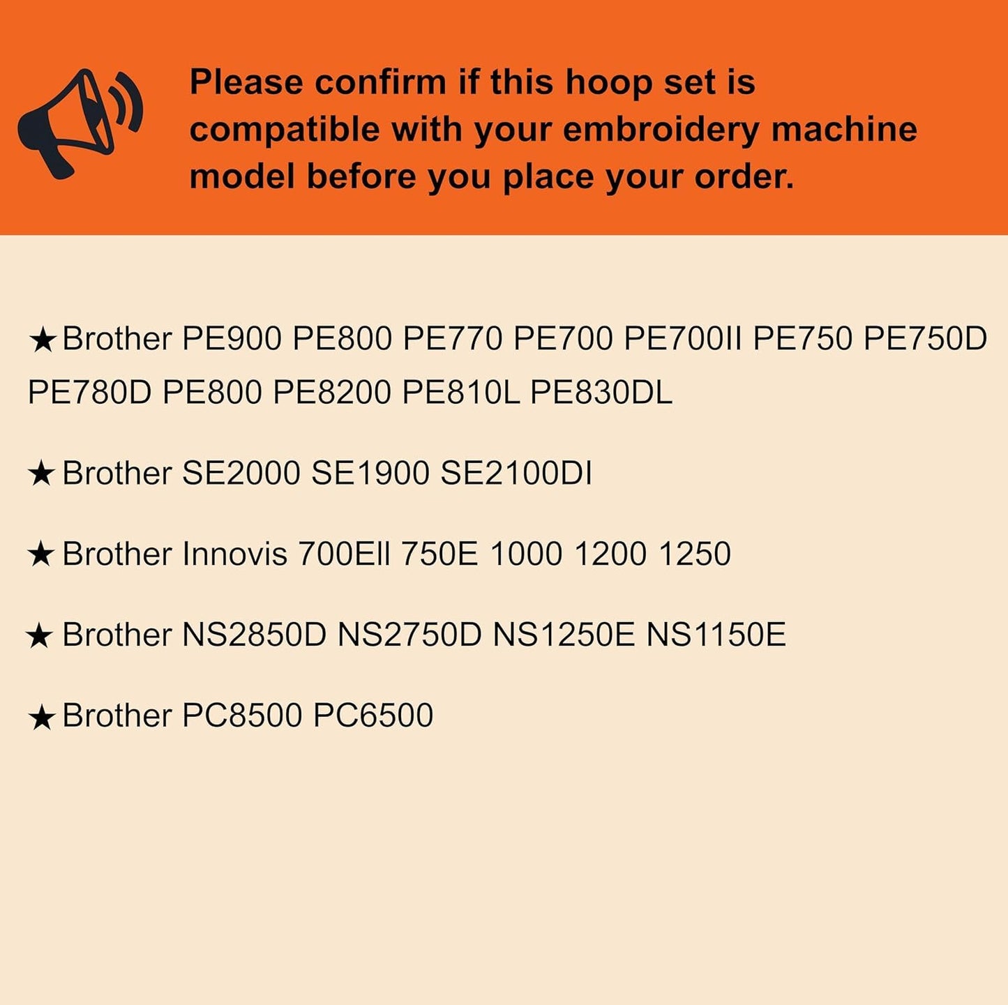 Sew Tech Embroidery Hoops for Brother PE900 PE800 SE2000 SE2100DI SE1900 PE770 780D PE750 750D PE700 700II NS1250E NS1150E NS2750D NS2850D Brother Innovis 1250 700 Babylock Embroidery Machine Hoop