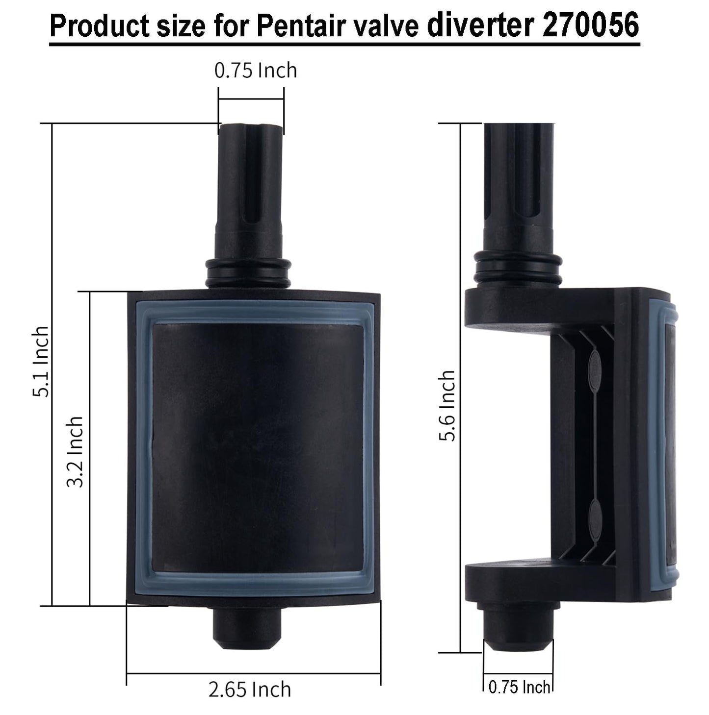 ATIE Pool Diverter Valve Assembly Compatible with Pentair Diverter Valve 270056 for 2 & 3-Way 2" Valves 263026, 263027, 263028, 263029 ONLY (Not Compatible with 263037/263038 Valve) (2 Pack)