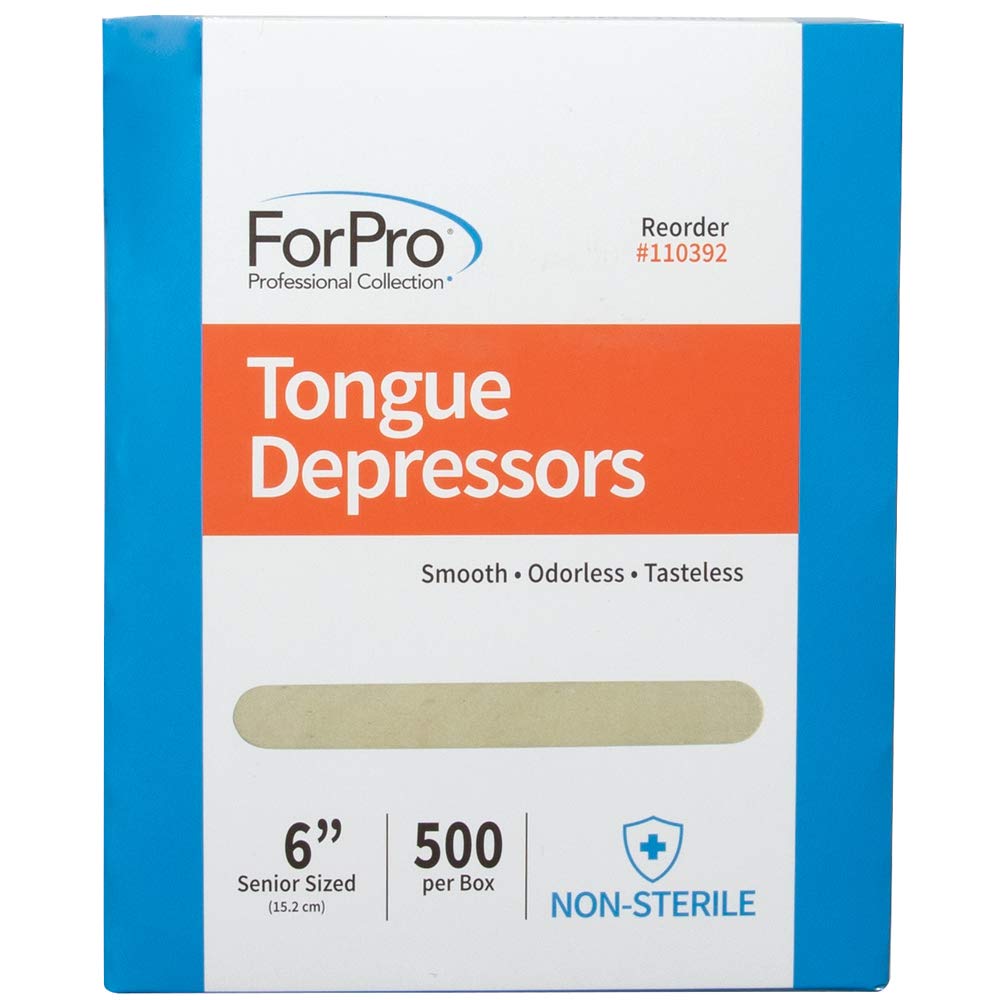 ForPro Professional Collection Senior Tongue Depressors, Large Wax Applicators, Wood Craft Sticks, 6” Senior Sized, Non-Sterile, 500-Count (Pack of 3)