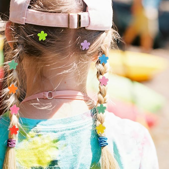 Mini Flower Hair Clip Flower Clips,Colorful Mini Hair Claw,for Women, Girls,Baby, Toddler Bangs Strong Grip Small Tiny Rainbow Hair Clips (100, Assorted)