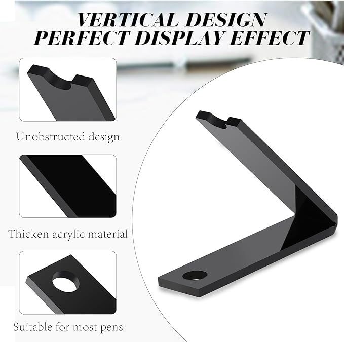 4 Pieces Acrylic Pen Holder Display Stand Black Makeup Brush Rack Organizer Black Pen Stand Paintbrush Drying Rack for Home School Office or Store Use