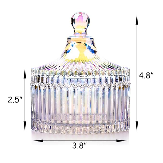 Ultra Soft Powder Puff and Container 3.3" High Density Velvet Dusting Washable Reusable Powder Puff,Body Powder Puff and Glass Jar Holder Loose Powder Box with Puff for Face Makeup(Dazzling colors)