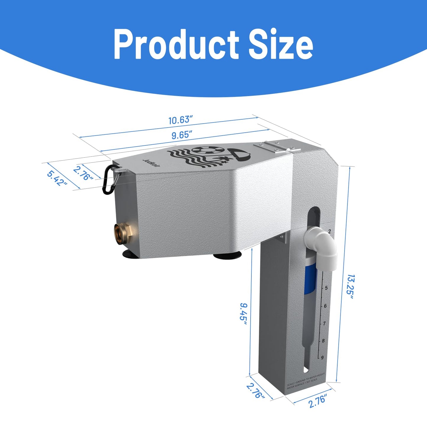 Judkoir Automatic Pool Filler, Metal Construction with Anti-Corrosion Coating, 2 to 9 Inch Visual Water Level Adjustment, Pool Water Leveler Auto Fill, Pool Stuff, Swimming Accessories