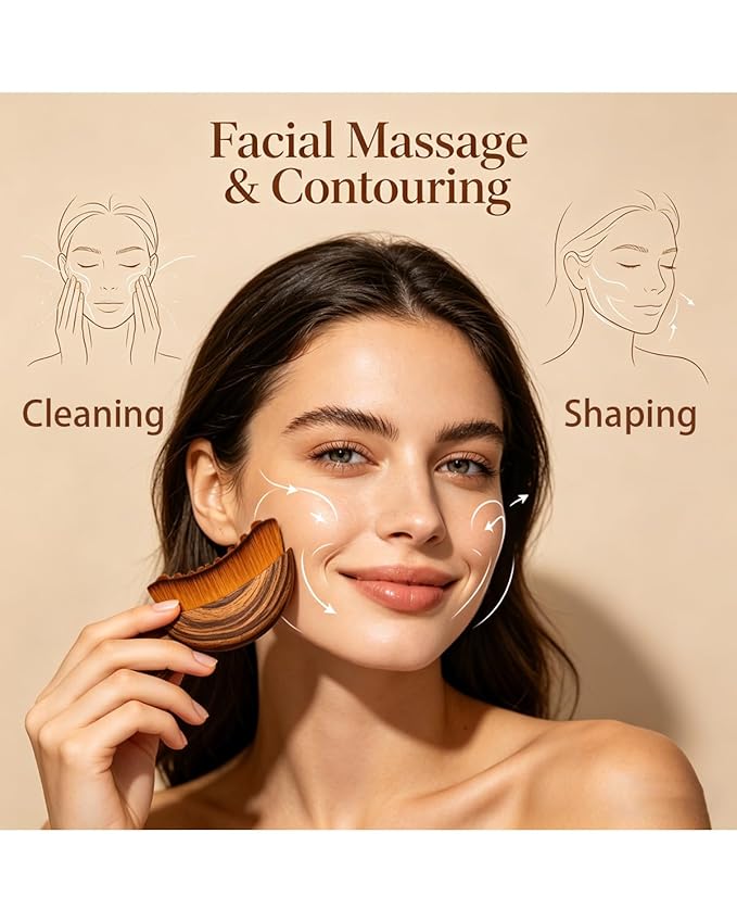 Lymphatic Contour Face Brush for Drainage Sculpting, Soft Gentle Facial Cleansing Tool, Reduces Puffiness, for Sensitive Skin Daily Skincare Routine, Ergonomic Design, Travel Friendly (2PCS)