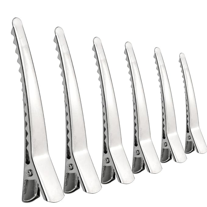 50 Pack 2.36 inches Hair Clips, Marrywindix Silver Metal Alligator Hair Pins Teeth Bows Hair Clips Hairdressing Salon Hair Grip DIY Accessories Hairpins for Women, Girls and Hairdresser Sliver