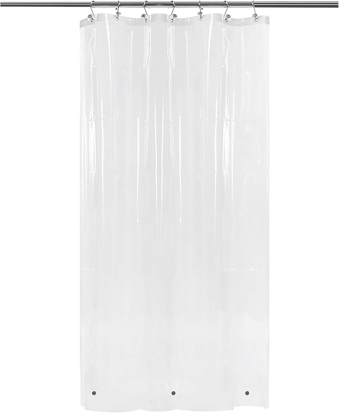 Barossa Design Narrow Shower Curtain Liner with 3 Magnets - 36" x 84", Waterproof PEVA Shower Liner for Small Extra Long Bathroom Stall, PVC Free, Metal Grommets - Clear, 36X84