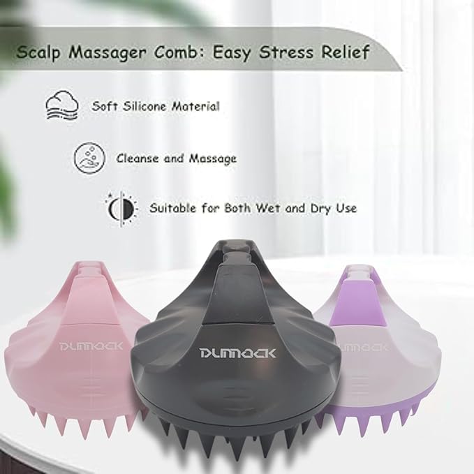 Dunnock Manual Scalp Massager & Shampoo Brush (Black) Ã¢ÂÂ Designed to give You a Salon-Like Scalp Treatment at Home Turn Every Wash Dandruff Comb Into a Spa Experience Silicone Hair Shampoo Brush.
