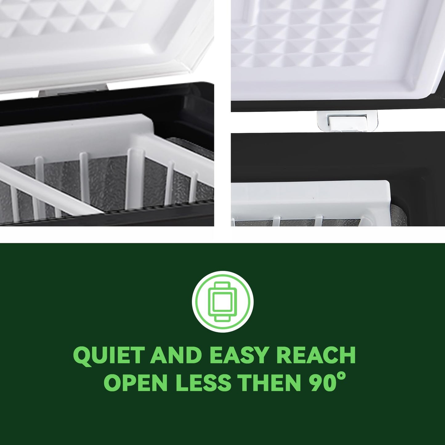 WANAI Chest Freezer Small Deep Freezer White 2.2 Cu.Ft Mini Top Door Freezer Adjustable 7 Thermostat and Two Removable Baskets Garage Basement Apartment Kitchen Business