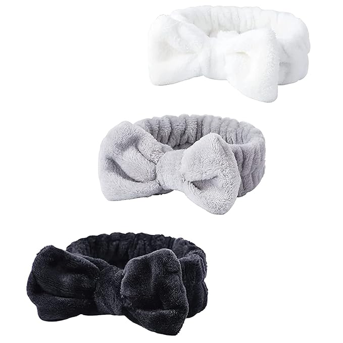 WSYUB Spa Headband, Makeup, Fluffy Makeup Headbands, Slumber Party Supplies, Facial Headbands Headband for Washing Face, Bow Hair Band