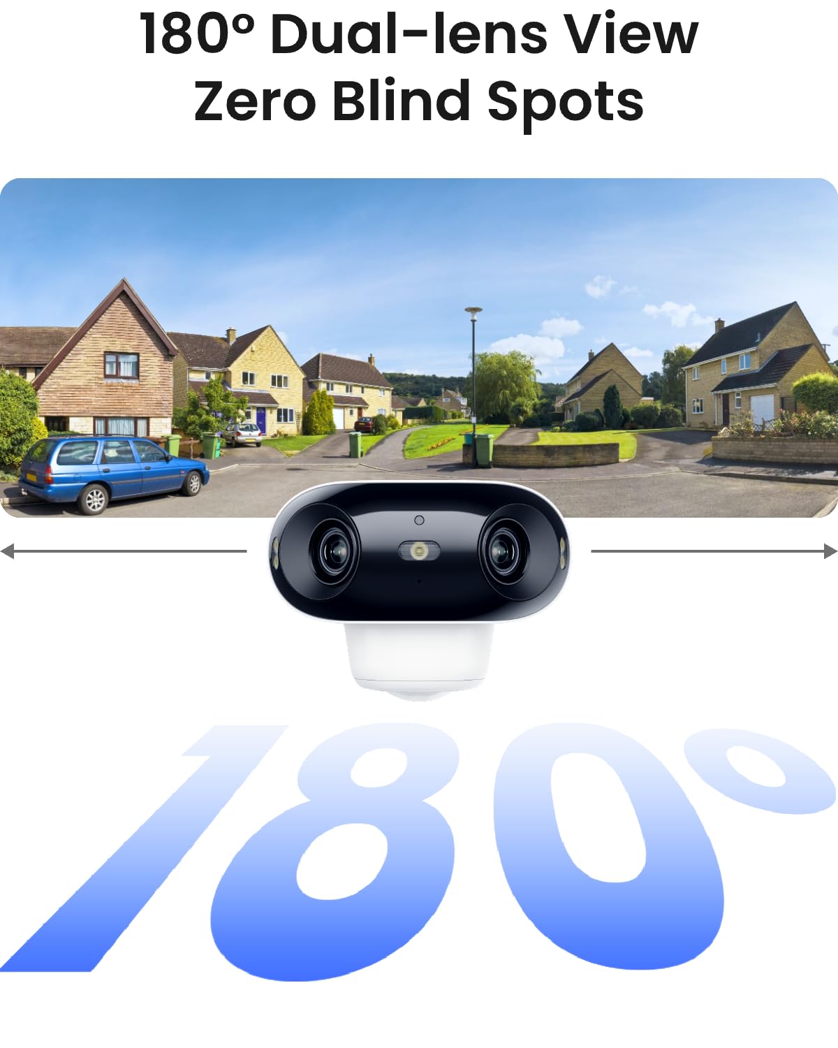 REOLINK Argus 4 Pro 4K Solar Camera Outdoor Wireless, 180° Dual-Lens 8MP Camera for Home Security, ColorX Night Vision, Smart People/Vehicle/Animal Detection, No Subscription, Local Storage