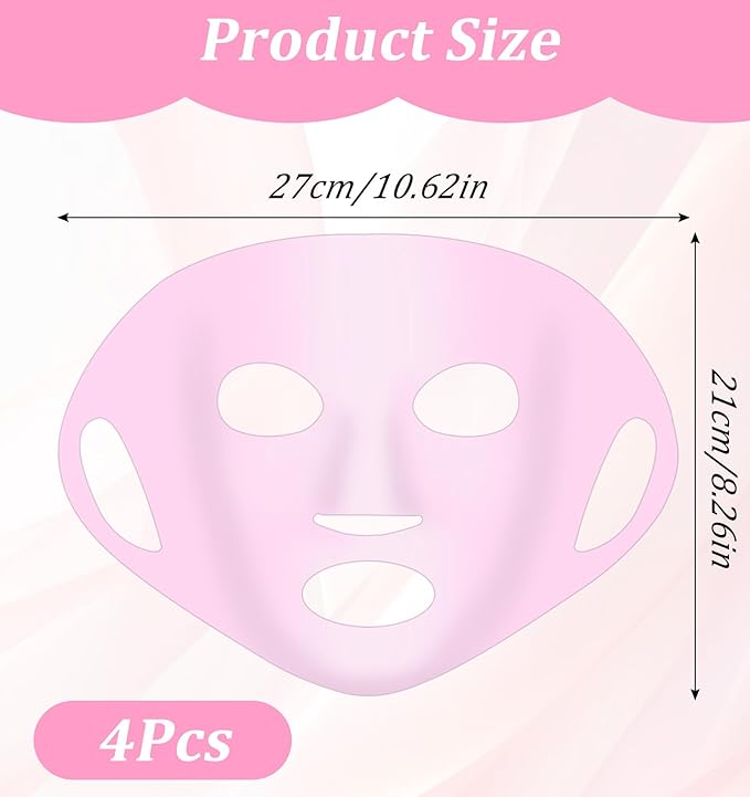 3Pcs Silicone Facemask Holder Reusable, Silicone Face Mask Holder Firming Facemask Holders for Sheet Masks, Wet Locking Avoid Evaporation Skincare Beauty Tool Pink Gold White