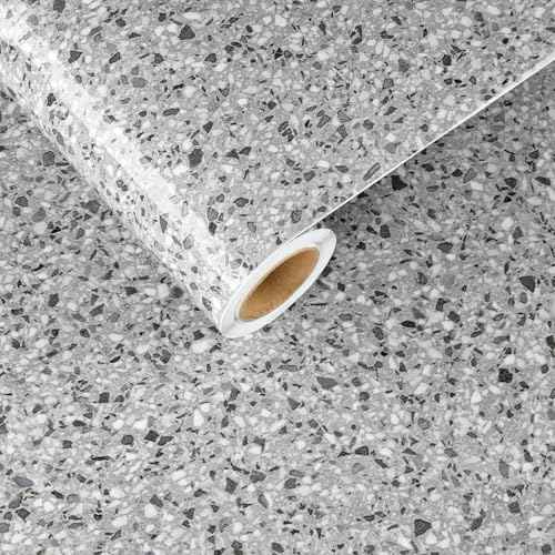 Granite Contact Paper for Countertops Peel and Stick Wallpaper Removable Self Adhesive Stick on Wallpaper Vinyl Temporary Marble Countertop Contact Paper Grey Kitchen Backsplash 15.7" x 78.7"