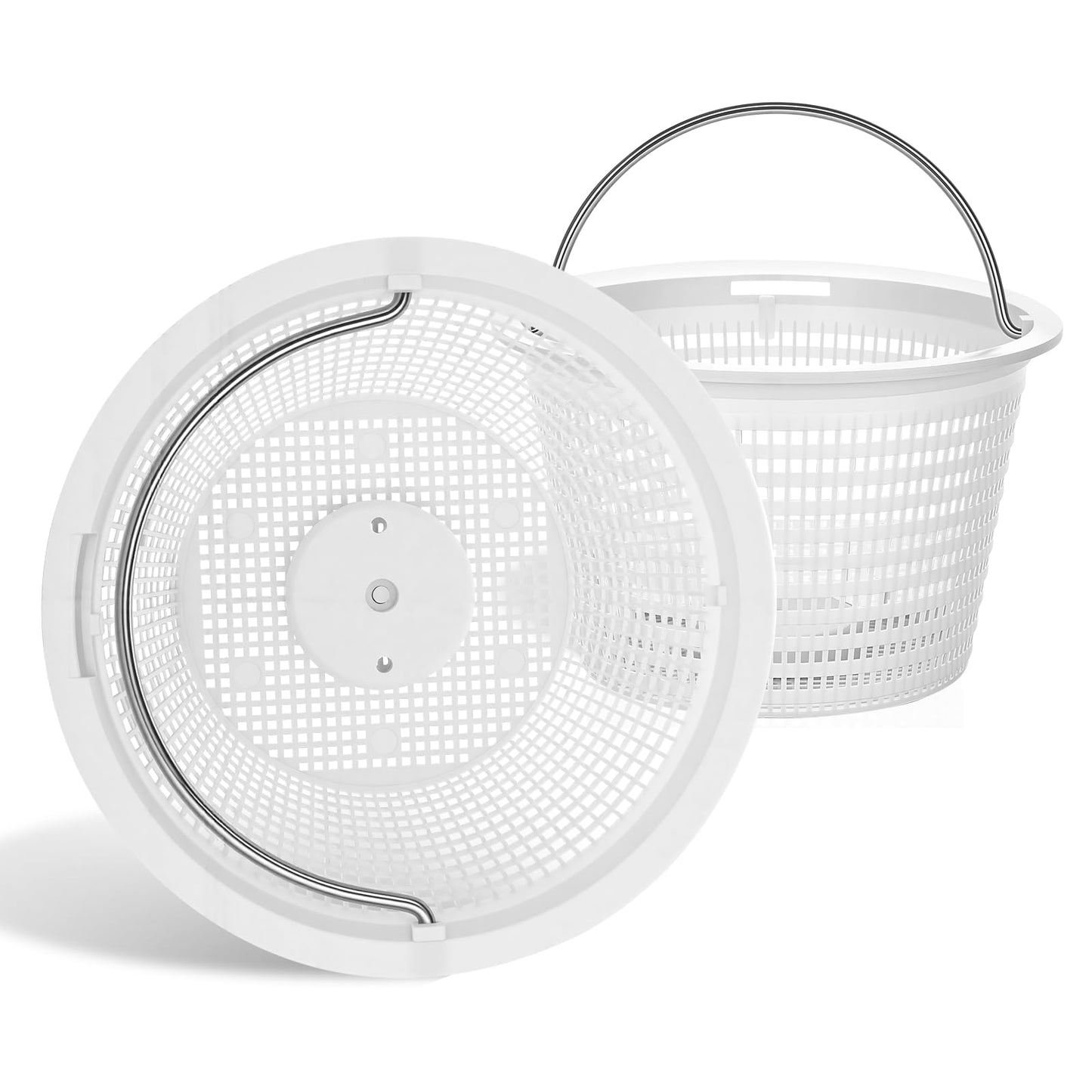 Monitok 2-Pack Weighted Pool Skimmer Basket for Inground Pools, Heavy Duty Filter Basket with 316 Stainless Steel Handle, Replacement for Hayward SP1070/SP1070E & Pentair U-3