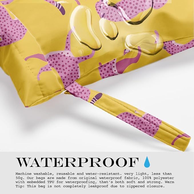 Wet Bag, Wet Dry Bag, Wet Bag for Swimsuit, Travel, Beach, Pool, Diapers, Dirty Yoga Gym Clothes, Makeup Bag, Waterproof Tropical Palm Leaves Decor Jungle Palm Leaf Favors