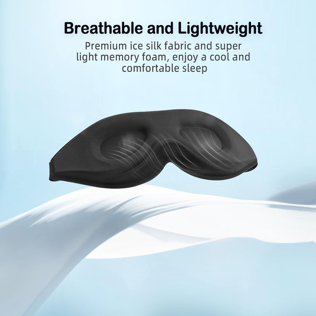 LitBear Sleep Mask for Side Sleeper Women Men, Eye Mask for Sleeping Light Blocking, 3D Contoured Cup Sleeping Mask, Soft Breathable Sleep Eye Mask with Adjustable Strap for Flight, Light Purple