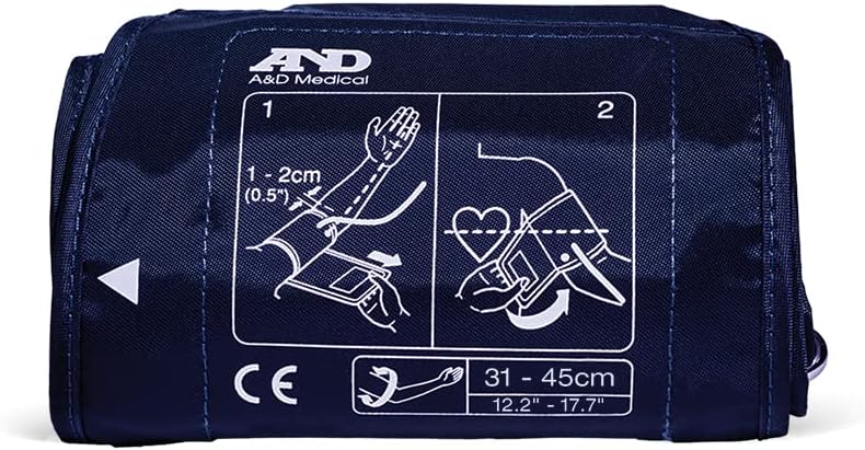 A&D Medical Blood Pressure Monitor Large Cuff Replacement (12.2-17.7"/31-45cm), Latex Free Blood Pressure Cuff, UA-291A ISO-Compliant Connector for Home Use A&D Medical Blood Pressure Monitors