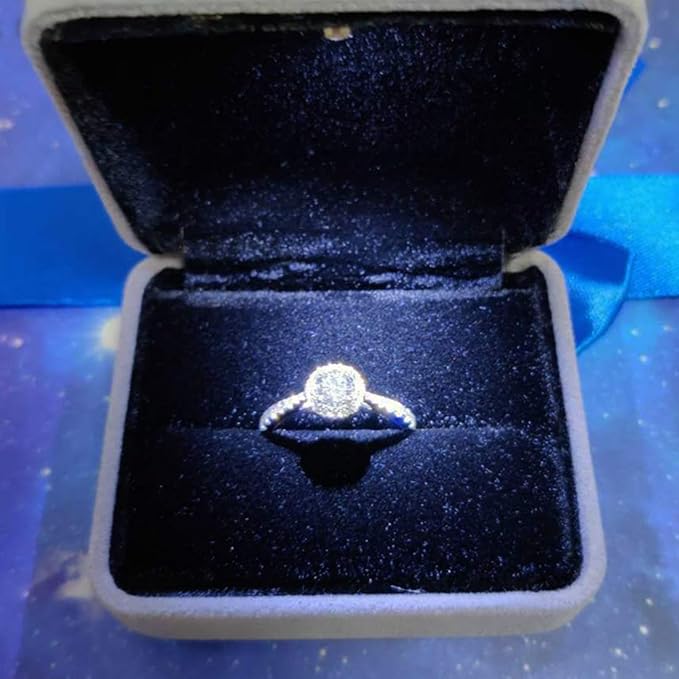 GBYAN Velvet Ring Box with LED Light Jewelry Display Gift Box for Proposal,Engagement, Wedding