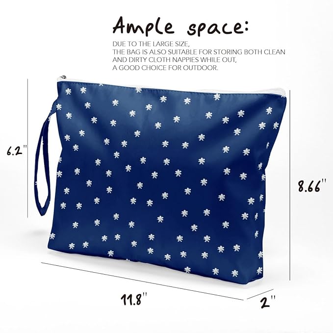 Fokongna Travel Makeup Bag - Zipper Pouch for Women, Sister, Friends - Beach, Pool, Yoga, Gym Clothes, Swimsuit, Diapers - Ocean, Sea, Shells, Starfish