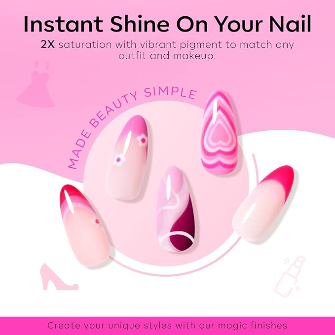 Modelones Pink Gel Nail Polish Set- 6 Colors 2026 Mothersday Summer Spring Pastel Hot Pink Tones Neon Pink White Gel Polish Magenta Light Soft to Dark LED Nail Art for Nail Lovers Gift DIY Starter Kit