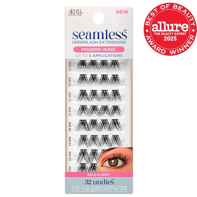Ardell Seamless Underlash Extensions, Diy Lash Clusters, Eyelash Extension Kit, Modern Wing, Up To 5 Applications - 32 Ct, 1-Pack