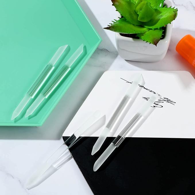3 Pieces Glass Cuticle Pusher Cuticle Remover Glass Nail File Dual Ended Manicure Pedicure Tools for Nails Care(Transparent)