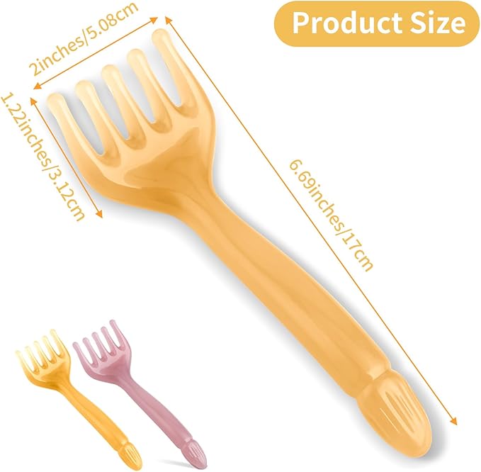 2Pcs Head Massager Manual Hair Scalp Massager Gua Sha Five Claw Massage Tool Comb Portable Handheld Resin Relax Tool for Father's Day Mother's Day Gifts (Amber; Cloud Brown)