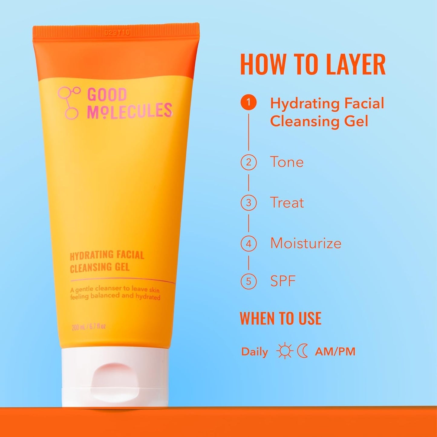 Good Molecules Hydrating Facial Cleansing Gel Pack 3 – 200 ml / 6.7 fl oz Each | Face Wash with Rosewater & Pineapple Extracts for Gentle Cleansing and Hydration