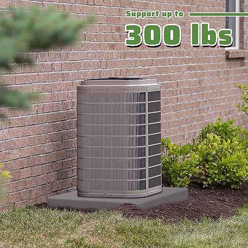 Equipment Pad for Air Conditioner Heat Pump Systems,24 x 24 x 2 inches,Outdoor Plastic Condenser Pad Ground Support Base for Condensing Units